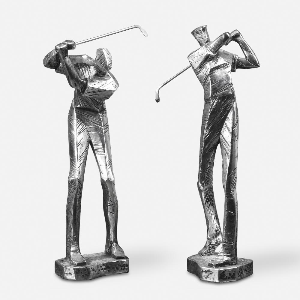 Uttermost Practice Shot Metallic Statues, Set/2