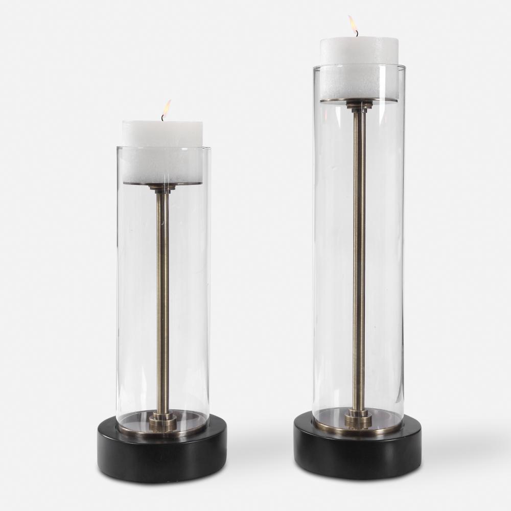 Uttermost Charvi Glass Candleholders, Set/2