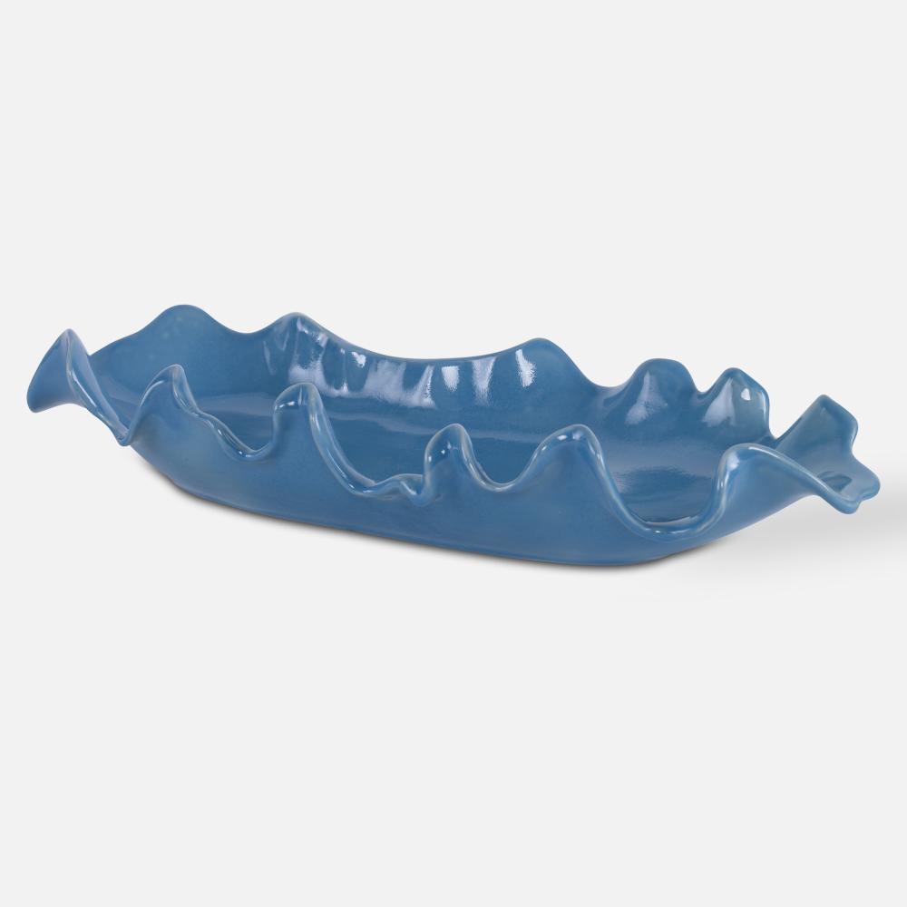 Uttermost Ruffled Feathers Blue Bowl