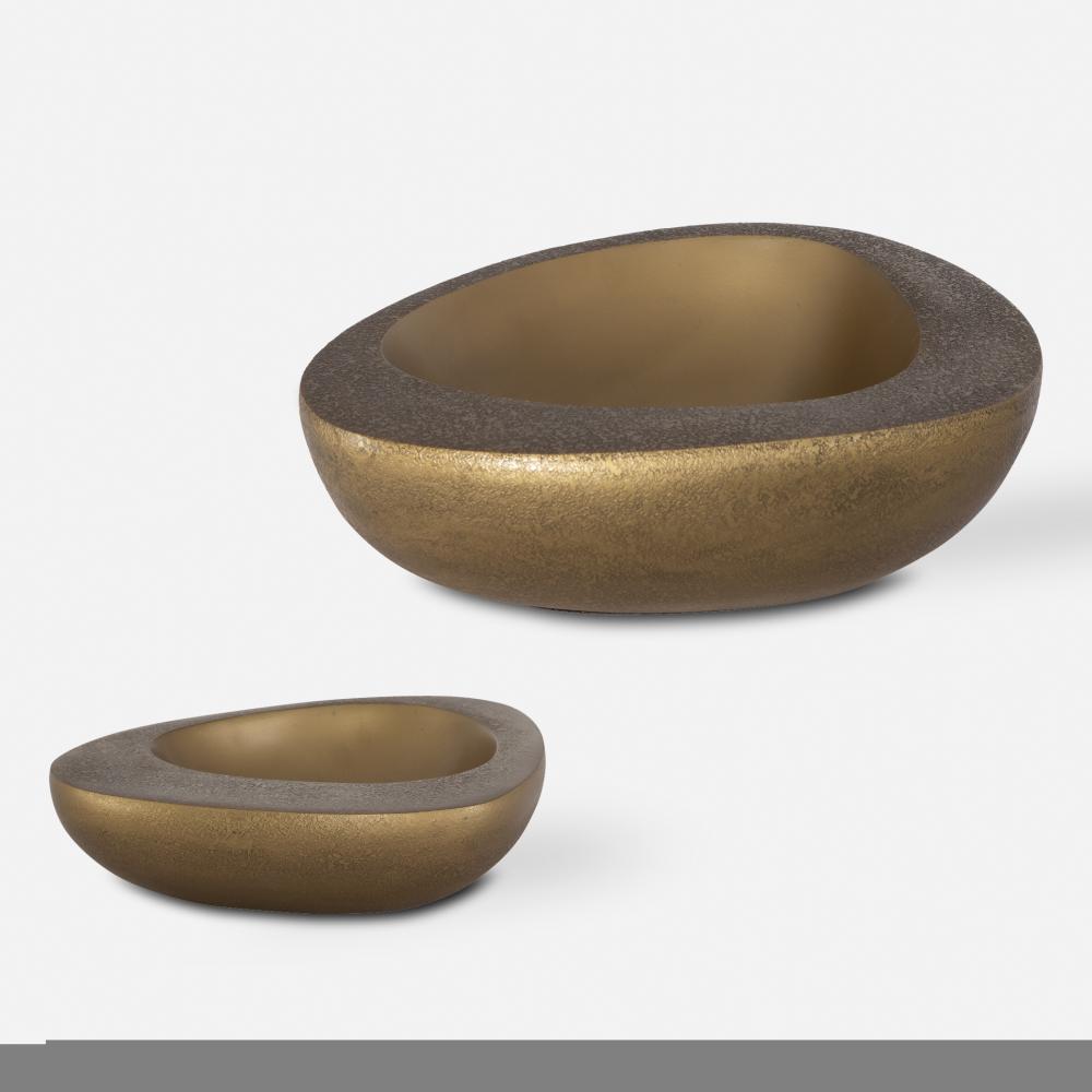 Uttermost Ovate Brass Bowls, Set of 2