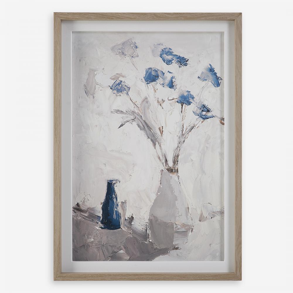 Uttermost Blue Flowers in Vase Framed Print