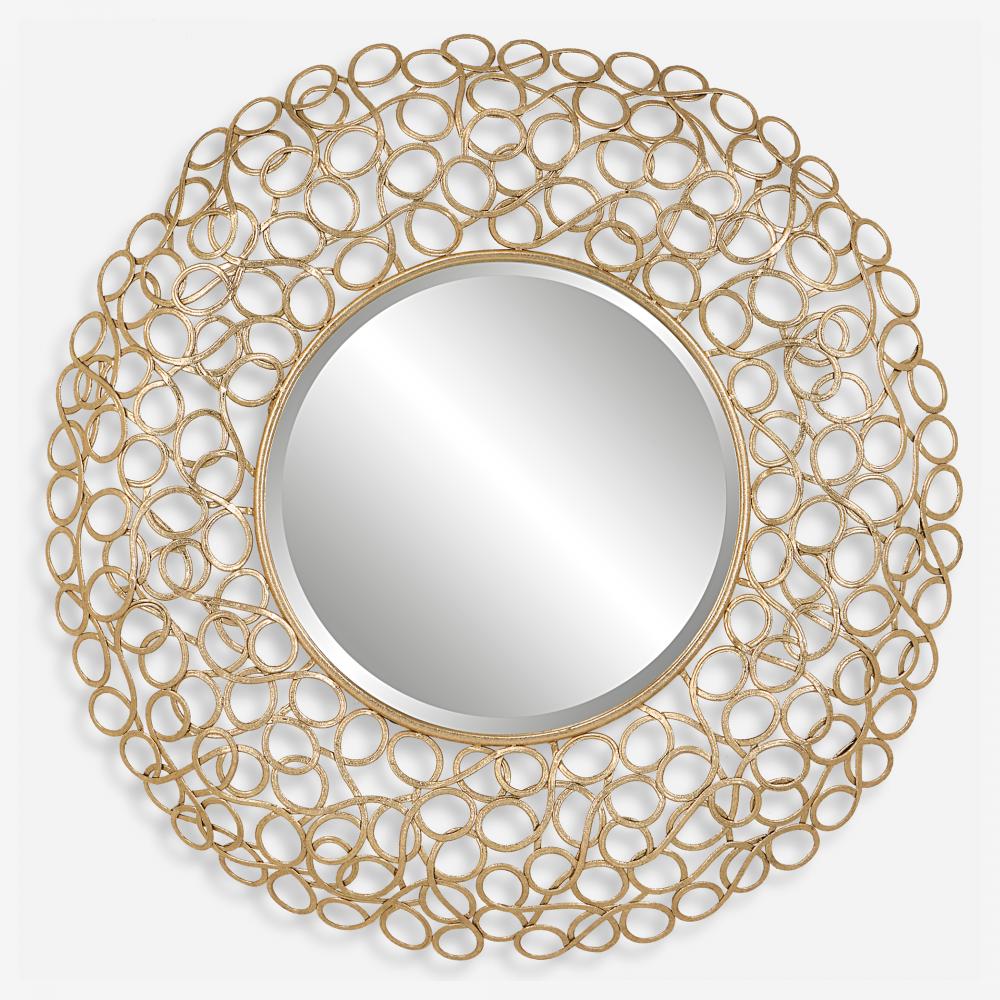 Uttermost Swirl Round Gold Mirror