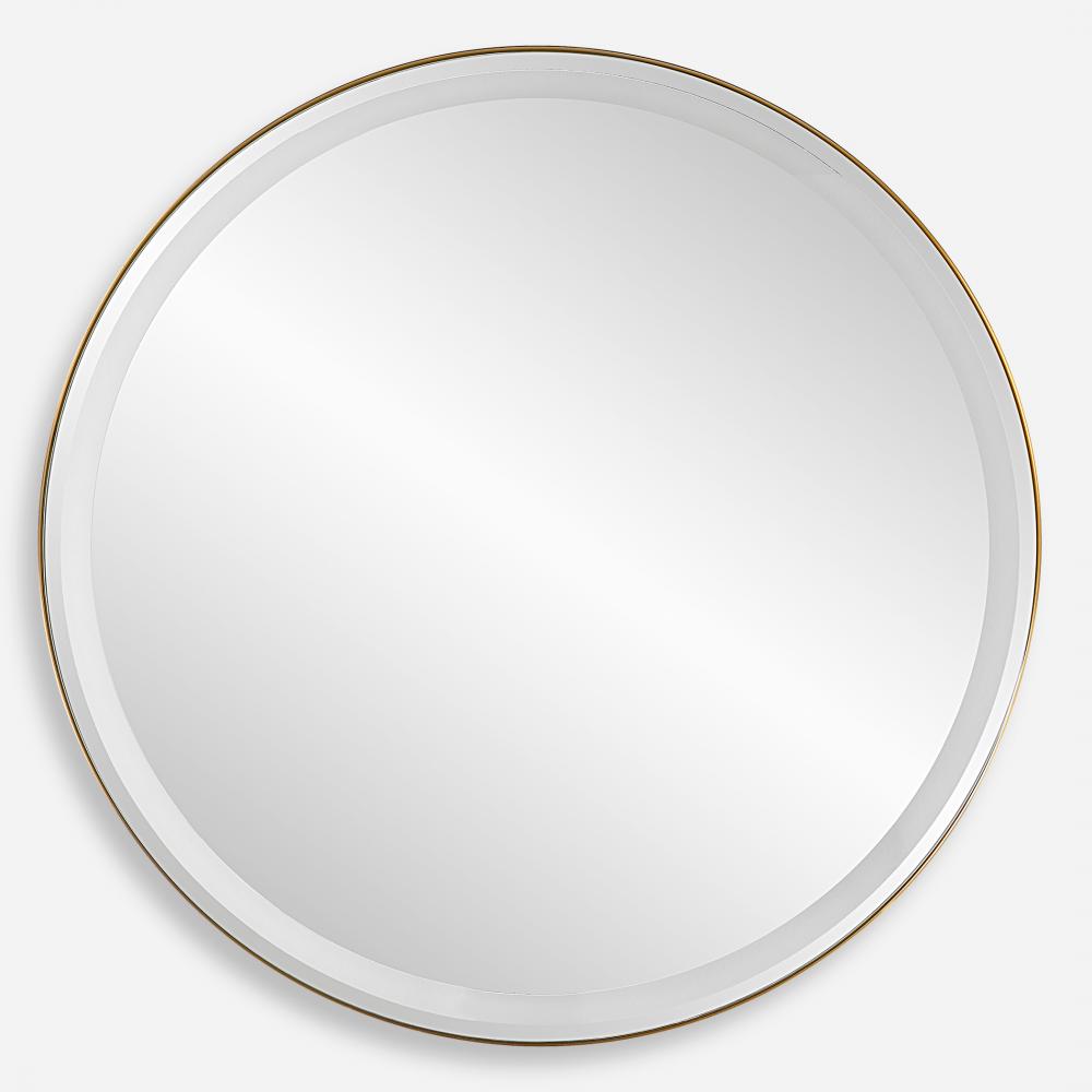 Uttermost Crofton Lighted Brass Round Mirror