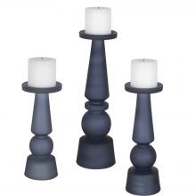 Uttermost 17779 - Uttermost Cassiopeia Blue Glass Candleholders, S/3