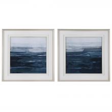 Uttermost 32270 - Uttermost Rising Blue Abstract Framed Prints, Set/2