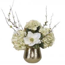 Uttermost 60191 - Uttermost Seabrook Floral Bouquet In Gold Vase