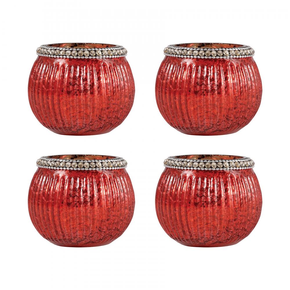 Sterlyn 2.75-inch Votives (Set of 2) - Antique Red Artifact