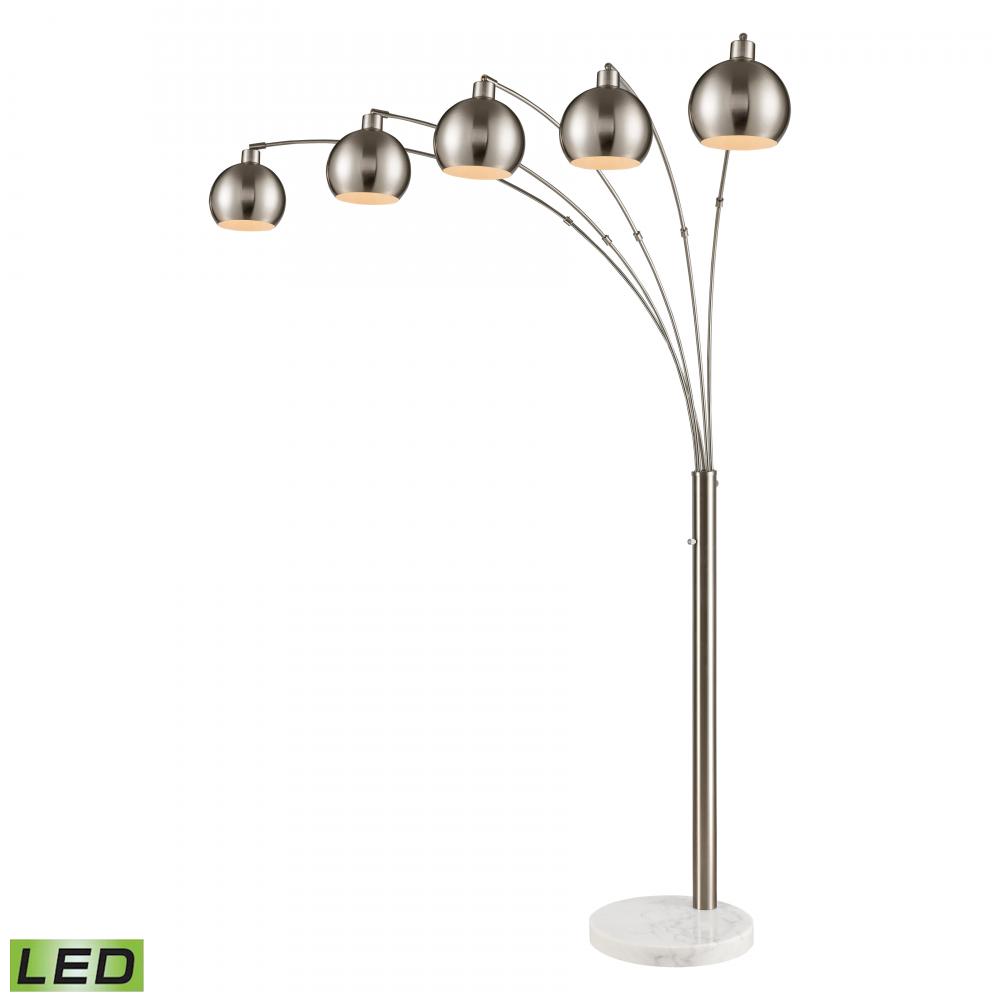 Peterborough 85.5'' High 5-Light Floor Lamp - Polished Nickel - Includes LED Bulbs