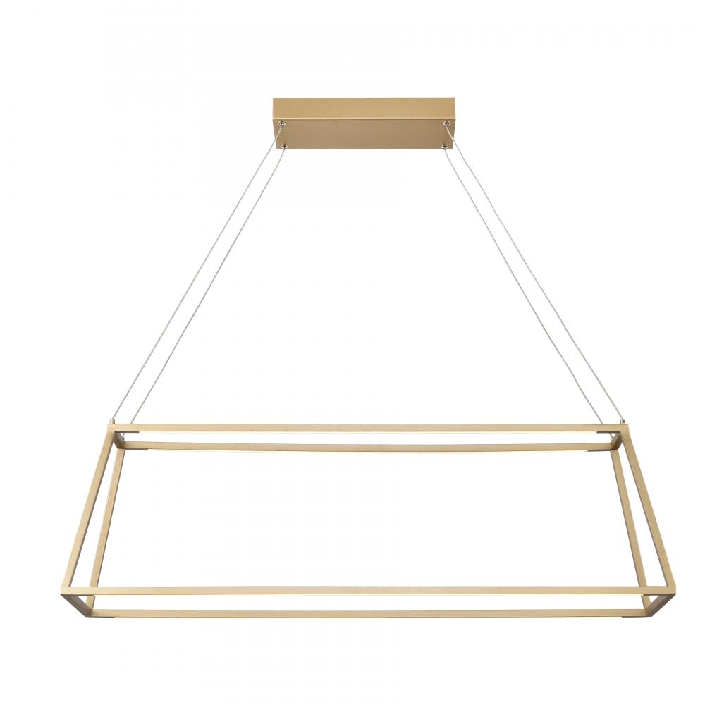 Minimalist 36'' Wide LED Linear Chandelier - Soft Gold