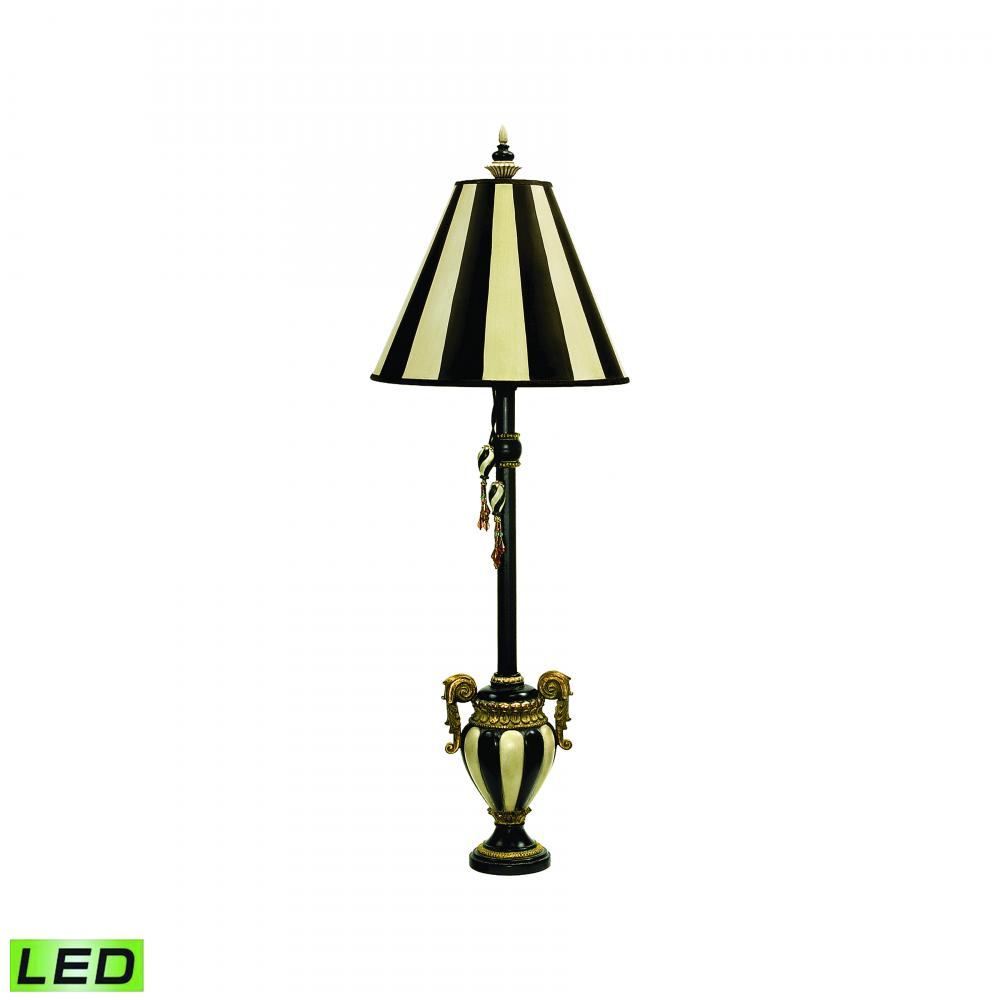Carnival Stripe 32'' High 1-Light Table Lamp - Antique Black - Includes LED Bulb