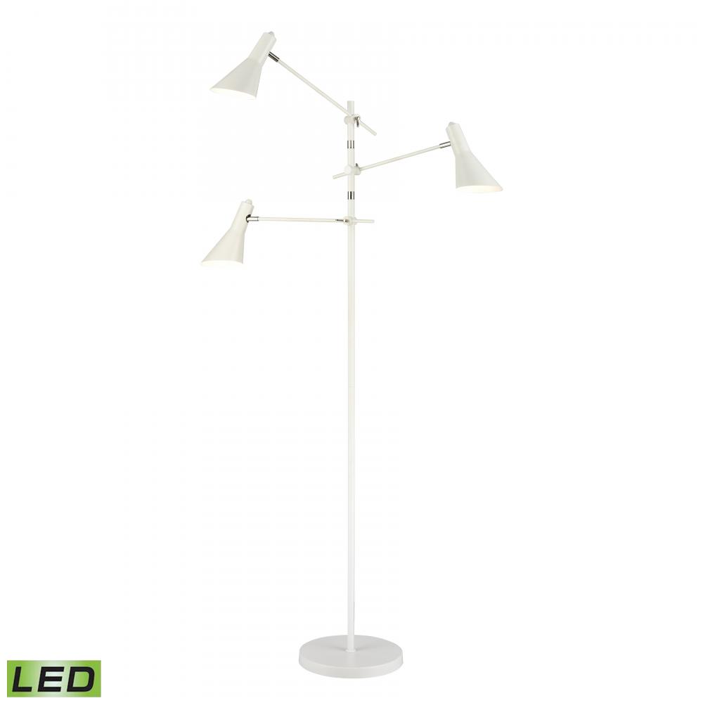 Sallert 72.75'' High 3-Light Floor Lamp - White - Includes LED Bulbs