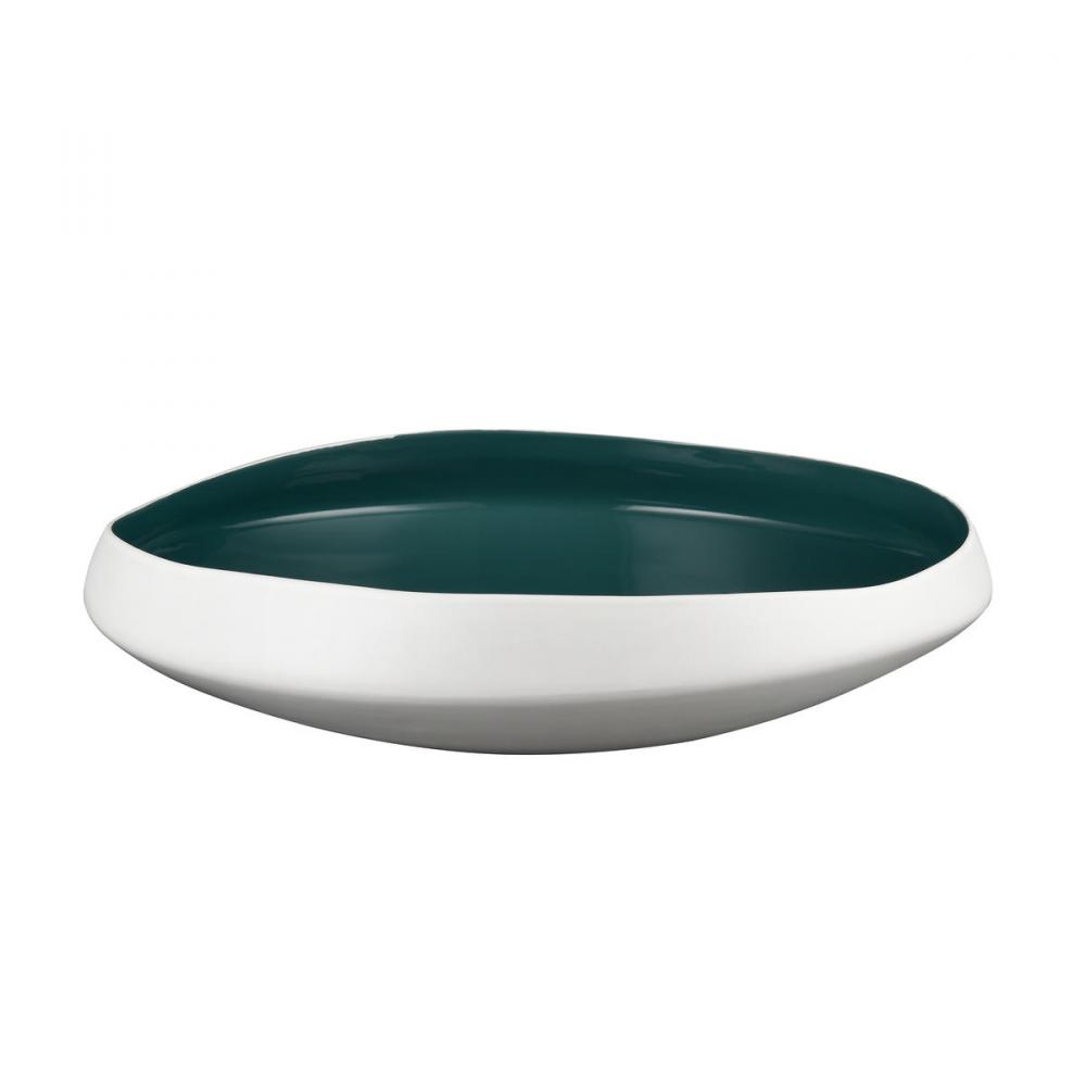 Greer Bowl - Low White and Turquoise Glazed (2 pack)