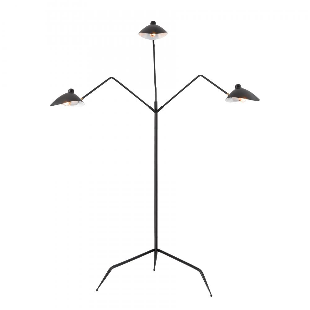Risley 81.5'' High 3-Light Floor Lamp - Matte Black