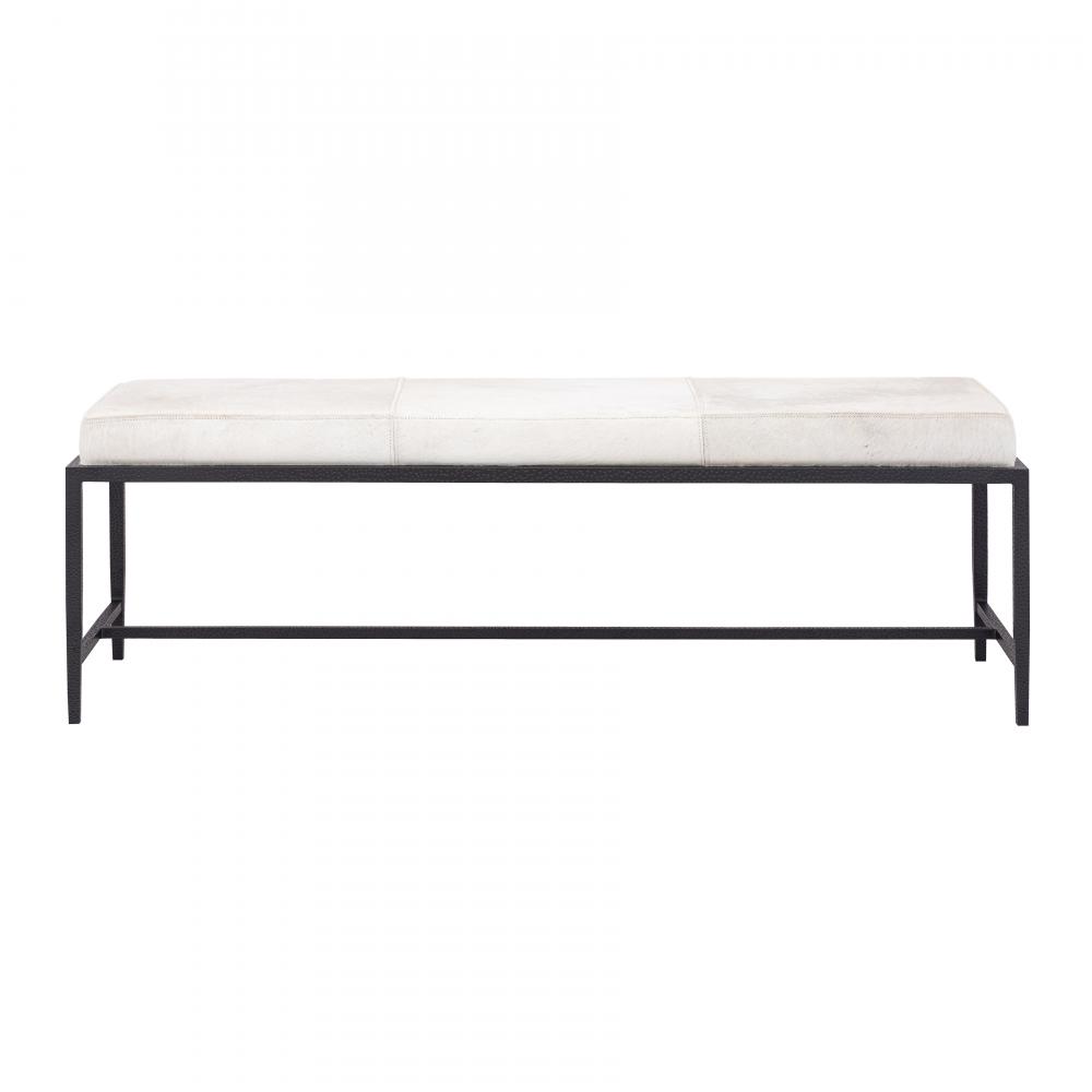 Canyon Long Bench - Dark Bronze with Ivory Hide