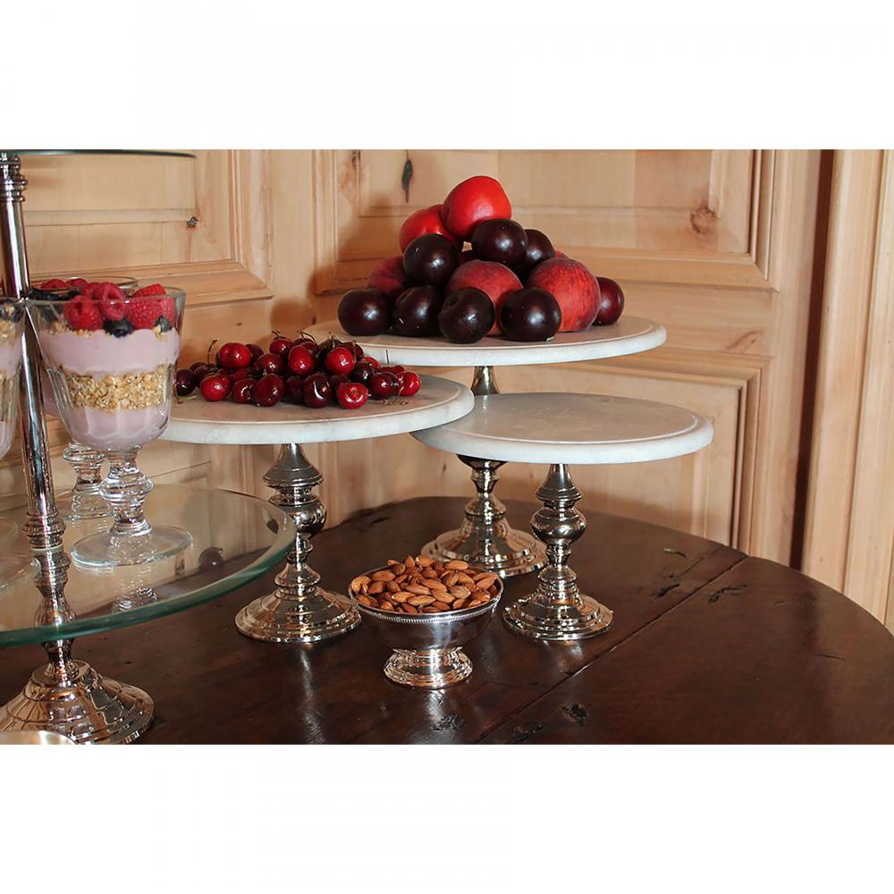 LARGE NICKEL MARBLE CATERING STAND - TOP