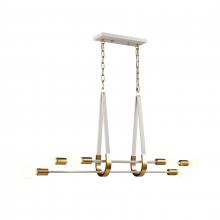ELK Home 69315/6 - Sabine 42'' Wide 6-Light Linear Chandelier - Textured White with Brushed Gold