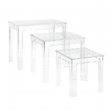 ELK Home H0015-9103/S3 - Jacobs Nesting Table - Set of 3 Square Clear