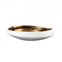 ELK Home H0017-9746 - Greer Bowl - Low White and Gold Glazed (2 pack)